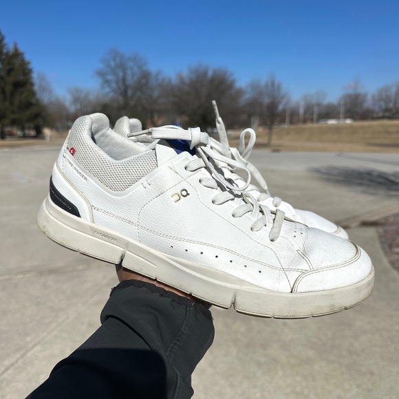 On Cloud The Roger Centre Court Leather Sneakers Men's Size 11 White Shoes - Picture 10 of 14